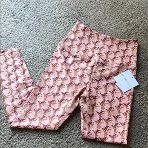 Beyond Yoga Pink and Red Heart Pattern Leggings